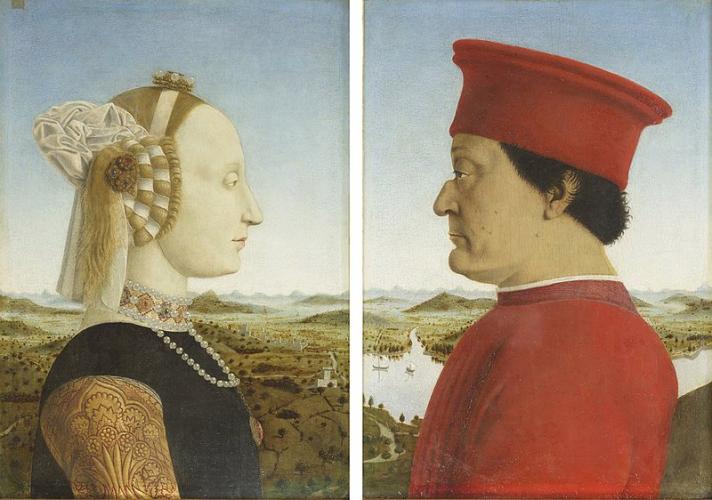 Diptychon des Federico da Montefeltro mit seiner Gattin Battista Sforza