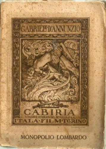 Book Cabiria: Vision history of the third sound B.C. (Cabiria: Visione storica del terzo secolo A. C.) in Italian