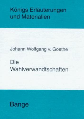 Book Elective Affinities (Die Wahlverwandtschaften) in German