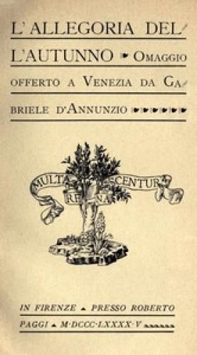 Livre L'allégorie de l'automne : Hommage offert à Venise (L'allegoria dell'autunno: Omaggio offerto a Venezia) en italien