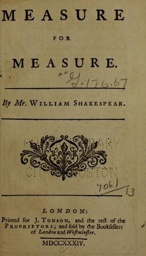 Book Measure for Measure (Measure for Measure) in English