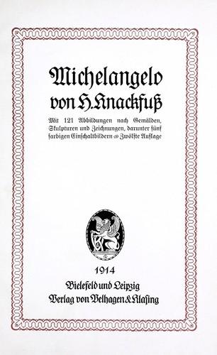 Livre Michel-Ange (Michelangelo) en allemand