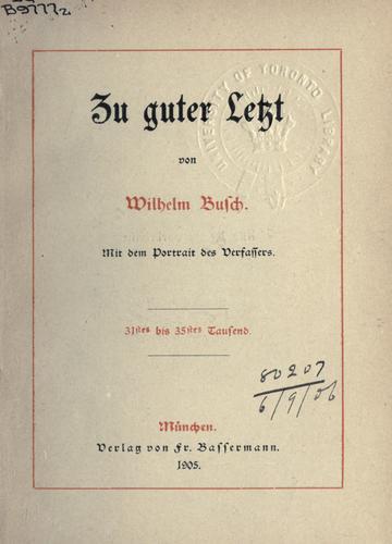 Book Last but not least (Zu guter Letzt) in German