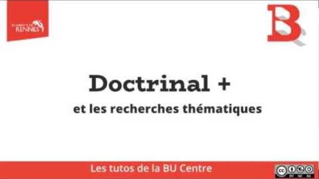 Video Doctrinal Plus et les recherches thématiques-  - Les tutos de la BU Centre #14 in Deutsch