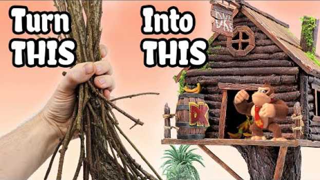 Video DONKEY KONG'S TREEHOUSE made from STICKS! em Portuguese