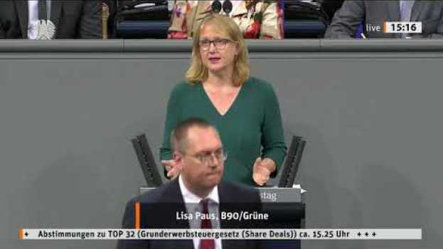Video Lisa Paus im Bundestag zur Share Deals Mini-Reform em Portuguese