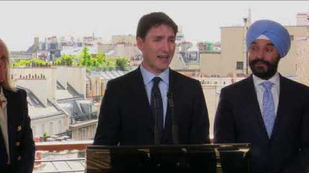 Video Le premier ministre Trudeau conclut une visite productive en France em Portuguese