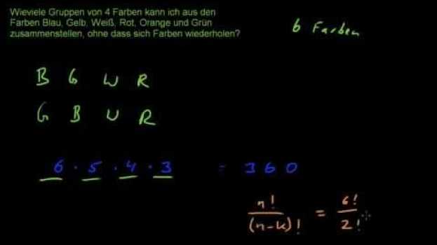 Video Kombinatorik 3 - Beispiel: Anordnung von Farben in Deutsch