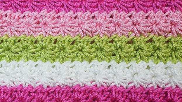 Video Como hacer Punto estrella ⭐a  crochet para mantas y cobijas muy fácil y rápido su italiano