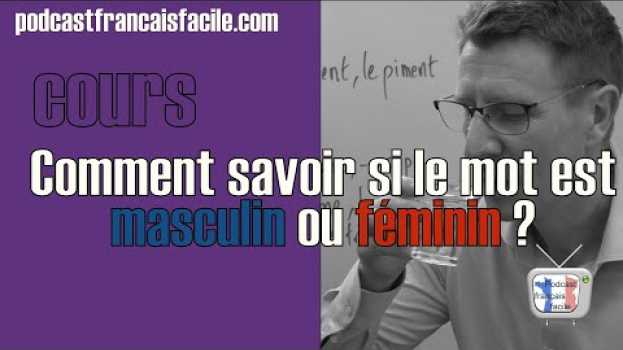 Video Comment savoir si un mot est masculin ou féminin en français
