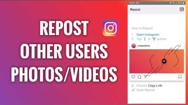 Видео How To Repost Other Instagram Users' Photos Or Videos на русском