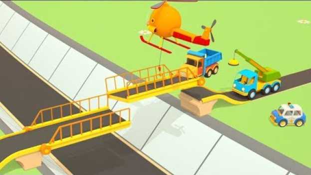 Видео I veicoli da lavoro ed il ponte levatoio! - Cartoni animati per bambini на русском