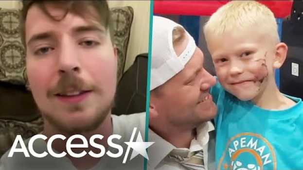 Video MrBeast Surprises Heroic Boy Who Saved Sister From Dog in English