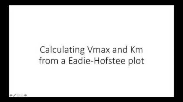 Video How to calculate Vmax and Km from an Eadie-Hofstee plot su italiano