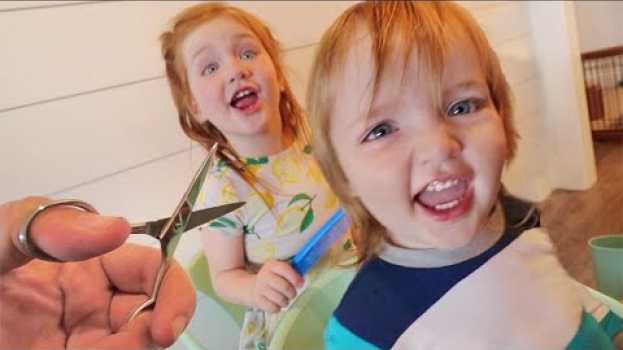 Video NiKO gets his FiRST HAIRCUT!! Adley cuts her little brothers hair during our Family Spa Day inside! in English
