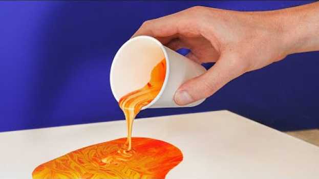 Video Faire de l'acrylique pouring (fluid art) in English