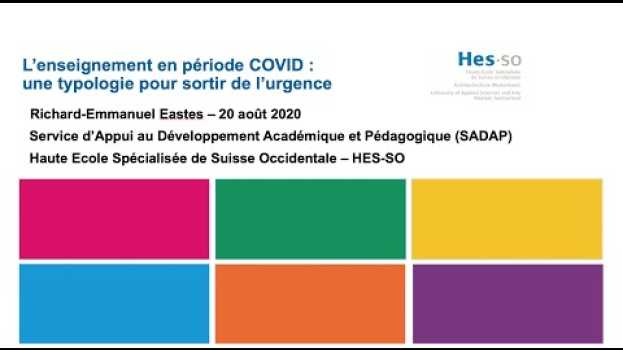 Video L’enseignement en période COVID :  une typologie pour sortir de l’urgence em Portuguese