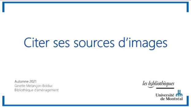 Video Citer ses sources d'images in English