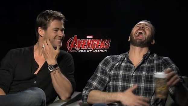 Video avengers cast making fun of each other for 4 minutes straight in English