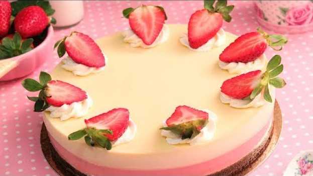 Video Tarta de Chocolate Blanco y Fresas muy Fácil y sin horno! su italiano