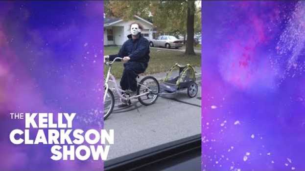 Видео Wife Not Amused By Husband Who Terrorizes Neighborhood Dressed As Mike Myers From 'Halloween' на русском