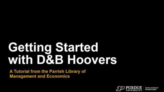 Video Getting Started with D&B Hoovers in English