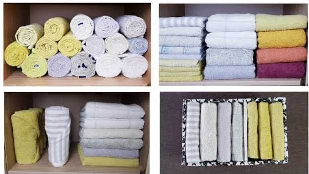 Video Как сложить полотенца КРАСИВО, КОМПАКТНО, УДОБНО👍. Много способов хранения полотенец! en français
