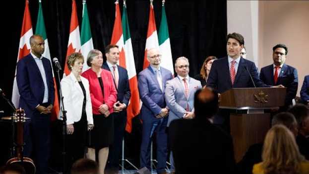 Видео Le PM Trudeau prononce une allocution lors d’une réception pour le Mois du patrimoine italien на русском