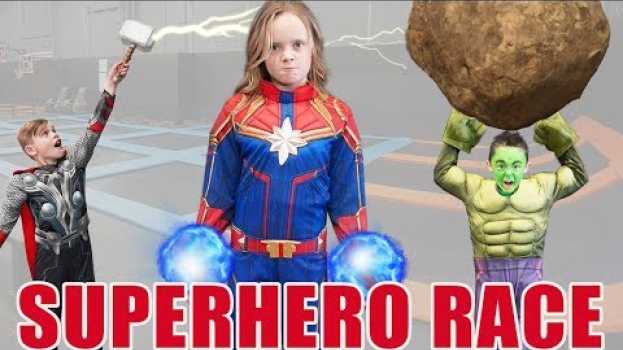 Видео Captain Marvel VS Hulk VS Thor Race! Who Is the Greatest Superhero In Real Life? на русском