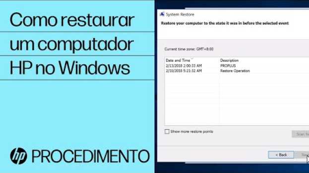 Video Como restaurar um computador HP no Windows | HP Support in English