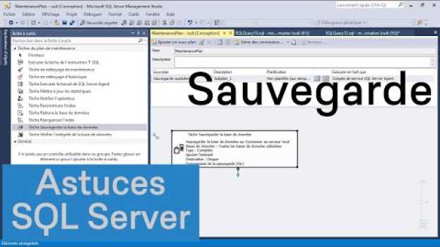 Video Planifier une sauvegarde dans SQL Server avec le plan de maintenance em Portuguese