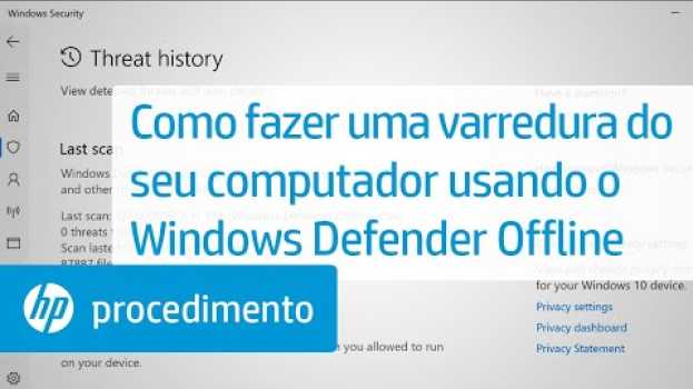 Video Como fazer uma varredura do seu computador usando o Windows Defender Offline | Computadores HP | HP in English