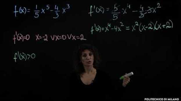 Video Esercitazione su massimi, minimi, flessi (Nadia Monastirli) in English