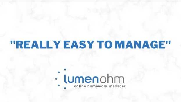 Video Lumen OHM User Testimonial: "Really easy to manage" su italiano