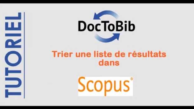 Video 2 - Scopus - Trier une liste de résultats em Portuguese