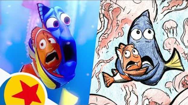 Video Marlin and Dory in the Jellyfish Forest from Finding Nemo | Pixar Side by Side em Portuguese