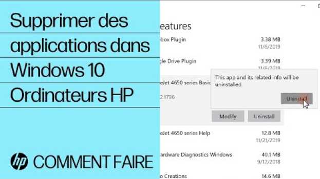 Video Supprimer des applications dans Windows 10 | Ordinateurs HP | HP Support in English