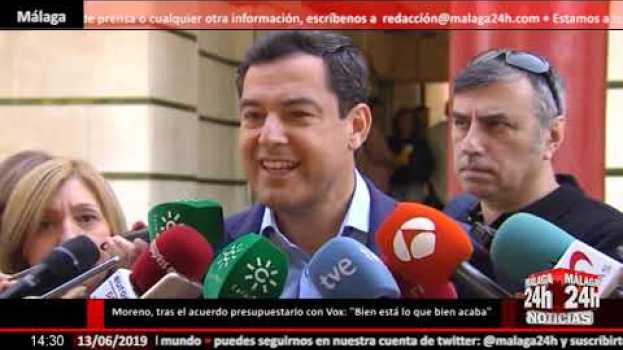 Video Noticia - Moreno, tras el acuerdo presupuestario con Vox: "Bien está lo que bien acaba" em Portuguese