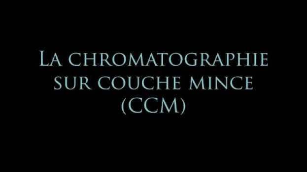 Video Réaliser une CCM, chromatographie sur couche mince : Technique expérimentale de séparation em Portuguese
