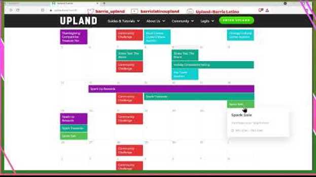 Video Como usar el calendario para participar en los eventos de Upland in English