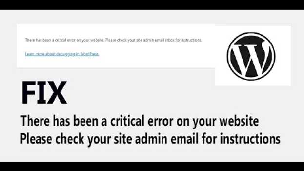 Video [Fix] There has been a critical error on your website, Please check your site admin email for ins na Polish