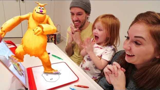 Video MY PET MONSTER!! Adley has a NEW bedtime routine! Learning Magic to bring art to life with OSMO! na Polish