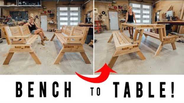 Video DIY Folding Bench | Turns Into a Table in English