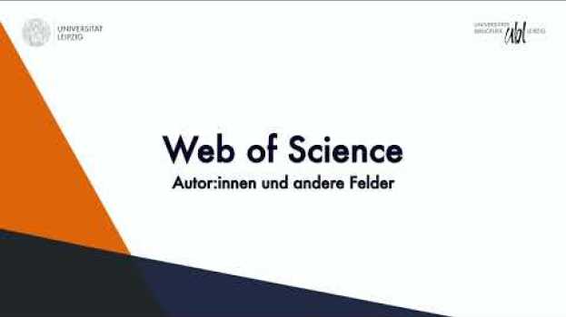 Video Autor:innensuche im Web of Science en français