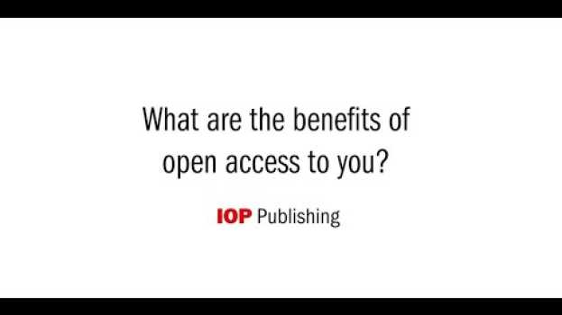 Video Open Access Week 2019: What are the benefits of open access to you? in Deutsch