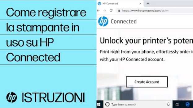 Video Come registrare la stampante in uso su HP Connected su italiano