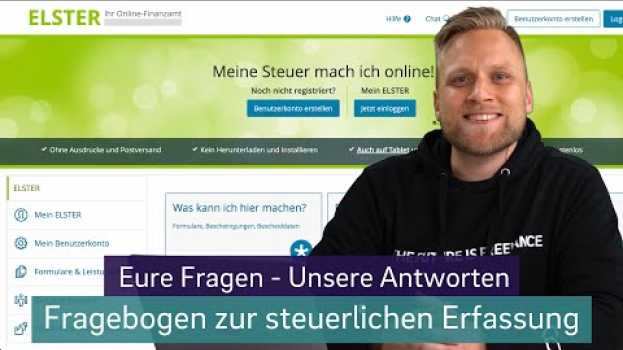 Video Elster online Q&A: Fragebogen zur steuerlichen Erfassung #steuerfrage in Deutsch