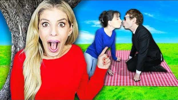Video Spying on BEST FRIEND FIRST DATE with Her CRUSH! (Kissing to get Event Secret) | Rebecca Zamolo na Polish