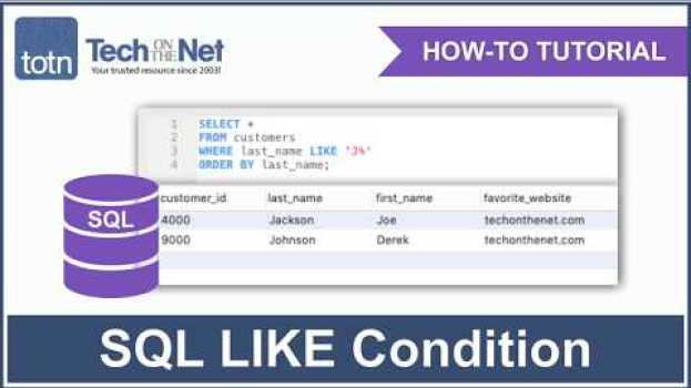 Video How to use the SQL LIKE Condition in English