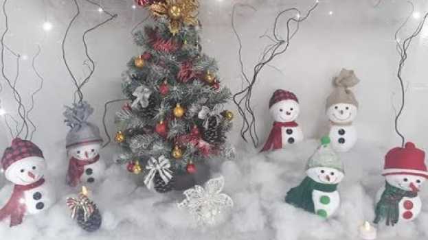Video Como fazer boneco de neve enfeites de NATAL en Español
